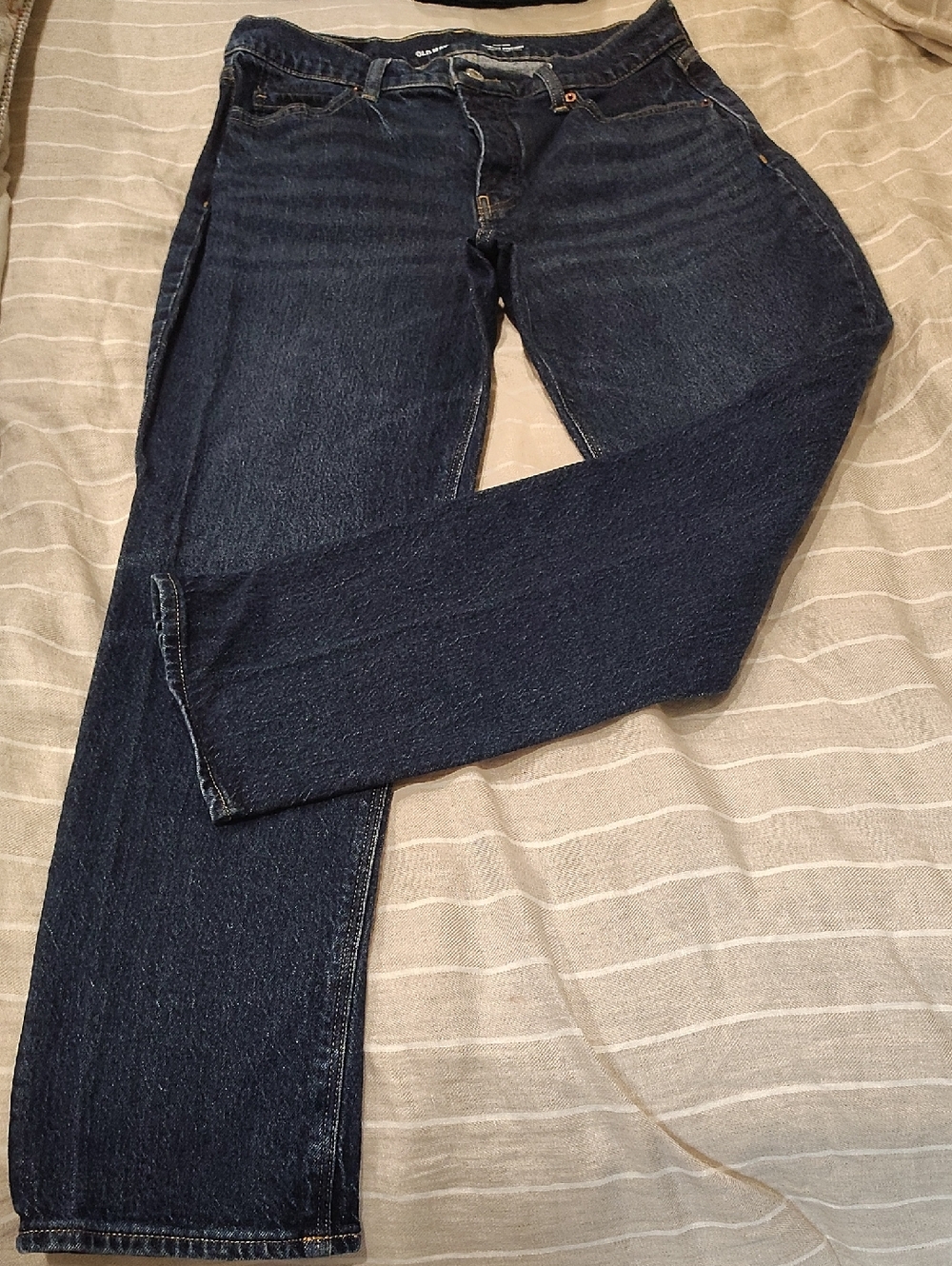 Old Navy Dark Blue High-Rise Slouchy Straight Jeans